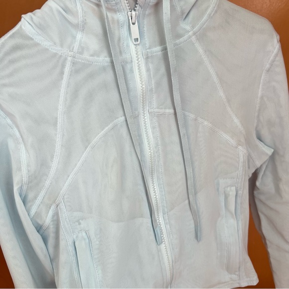 Light Blue Mesh Zip-Up Hoodie Jacket, size 4 - Picture 2 of 8